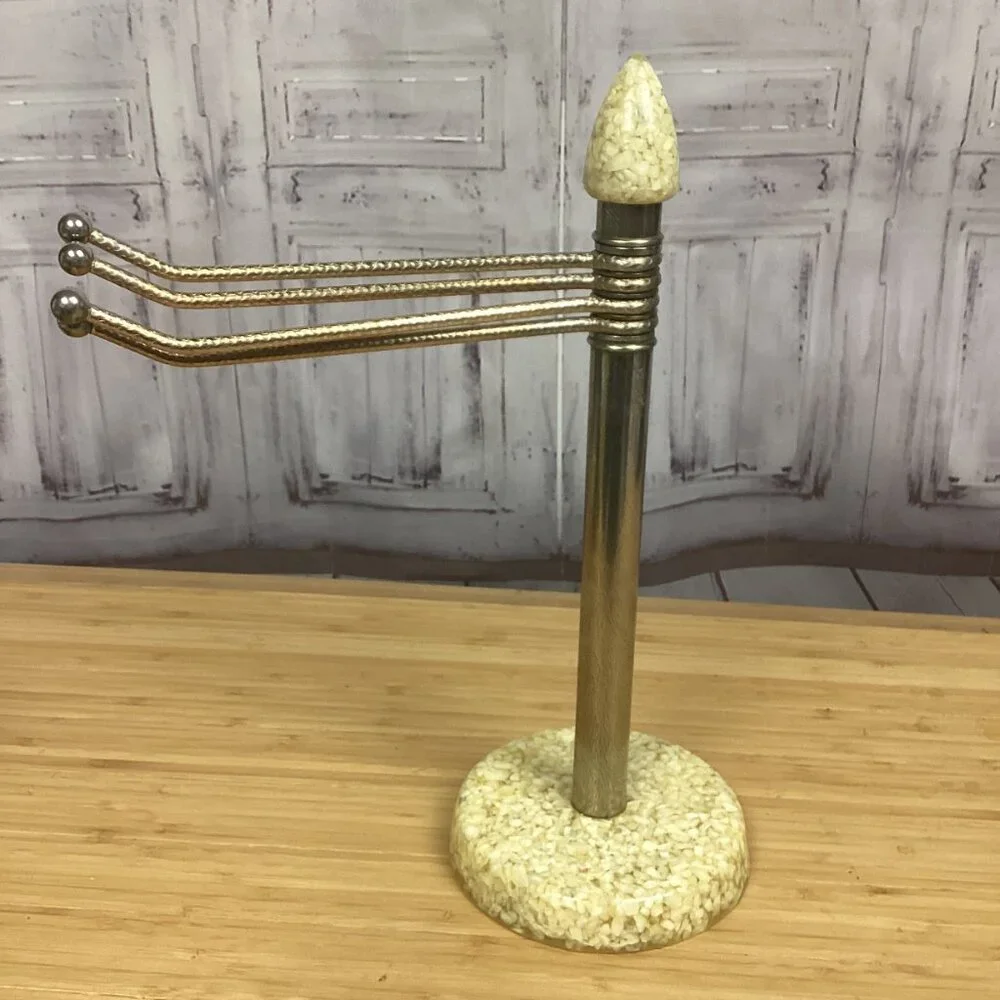 Vintage Brass & Resin Towel Rack Holder